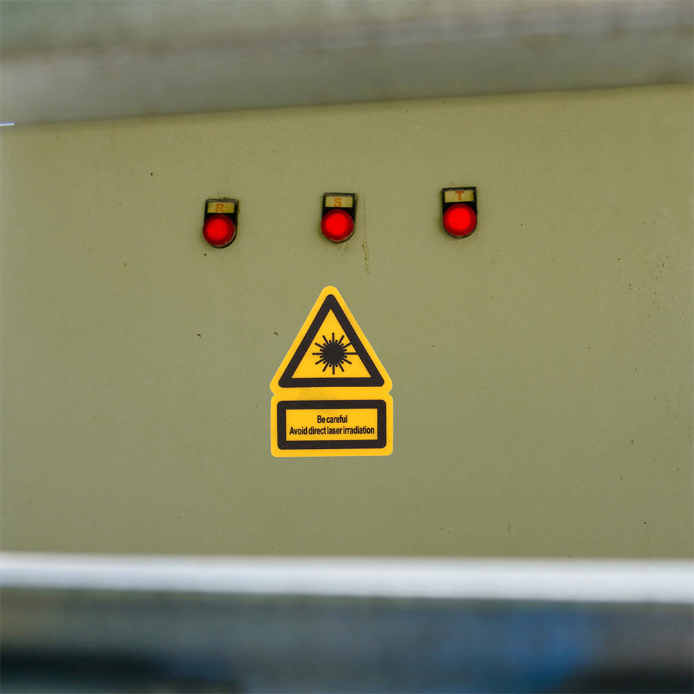 Industrial Lasers - 2 Buah Label Peringatan Laser Stiker