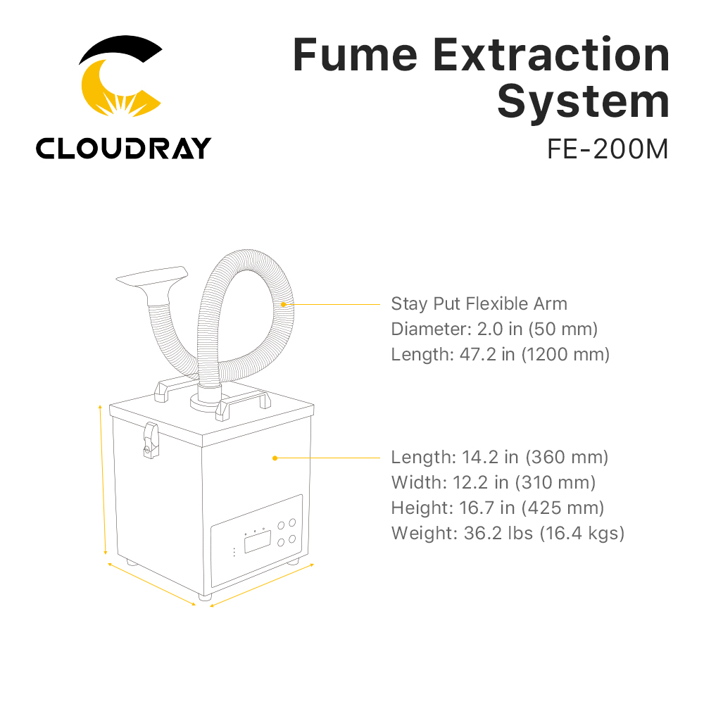 Sistem Ekstraksi Asap Cloudray - Industrial Laser Marker ulasan dan harga